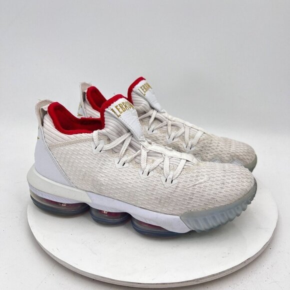 Nike LeBron James 16 Low Men Size 7.5 CI2668-100 Draft Night White Ice Gold Shoe - Picture 4 of 14